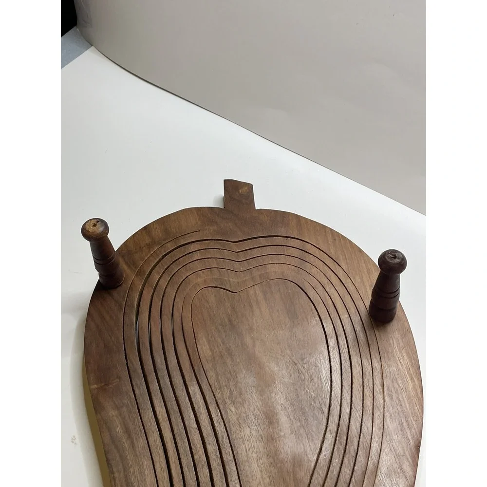 Large Accordion‎ Wooden Collapsible Fruit Basket Handmade Chili Pepper